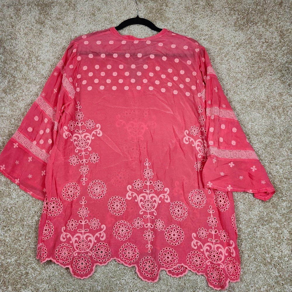 Johnny Was Pink Embroidered Bandana Tunic - Picture 10 of 12